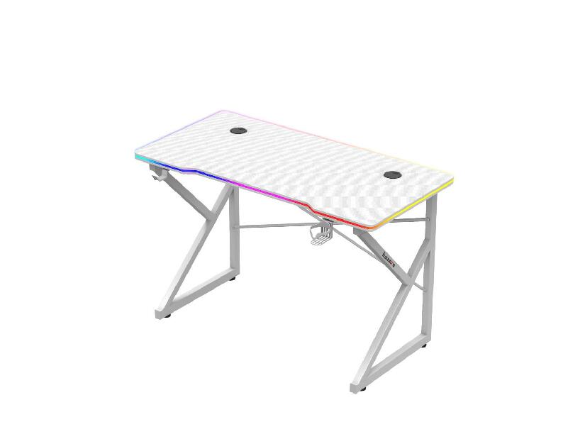 PC stolek Hyperion 1.7 (bílá + vícebarevná) (s LED osvětlením)