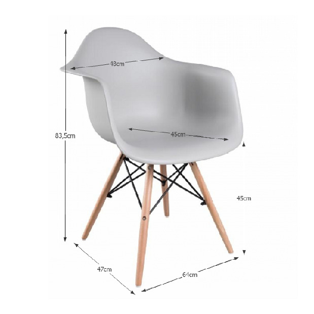 Jídelní židle Damiron PC-019 (šedá)