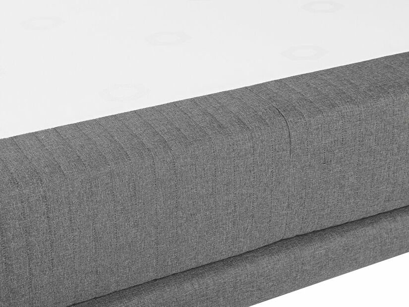 Kontinentální postel 180 cm MADOM (látka) (šedá) (s roštem a matrací)