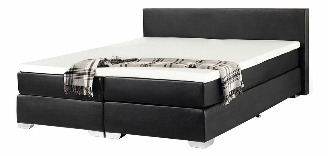 Kontinentální postel 180 cm PREMIER 2 (s matracemi) (černá)