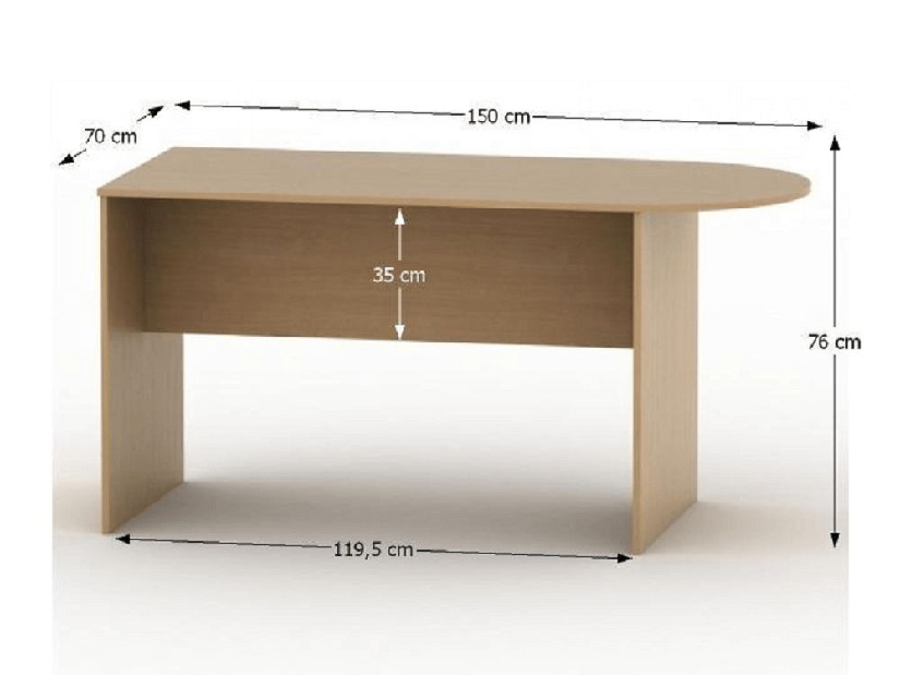 Zasedací stůl s obloukem 150 Asistant 2 022 (buk)