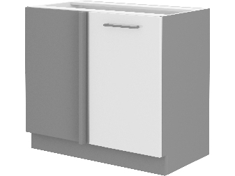 Dolní kuchyňská skříňka Brunea 105 ND 1F BB (šedá + lesk bílý)
