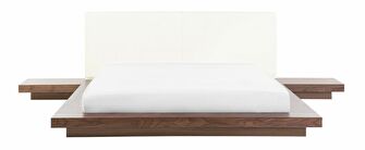 Manželská postel 160 cm ZEPHYRE (s roštem) (hnědá)