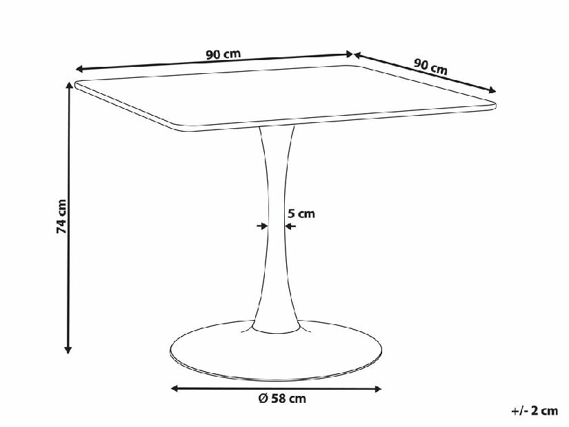 Jídelní stůl Berylle (světlé dřevo + černá) (pro 4 osoby)