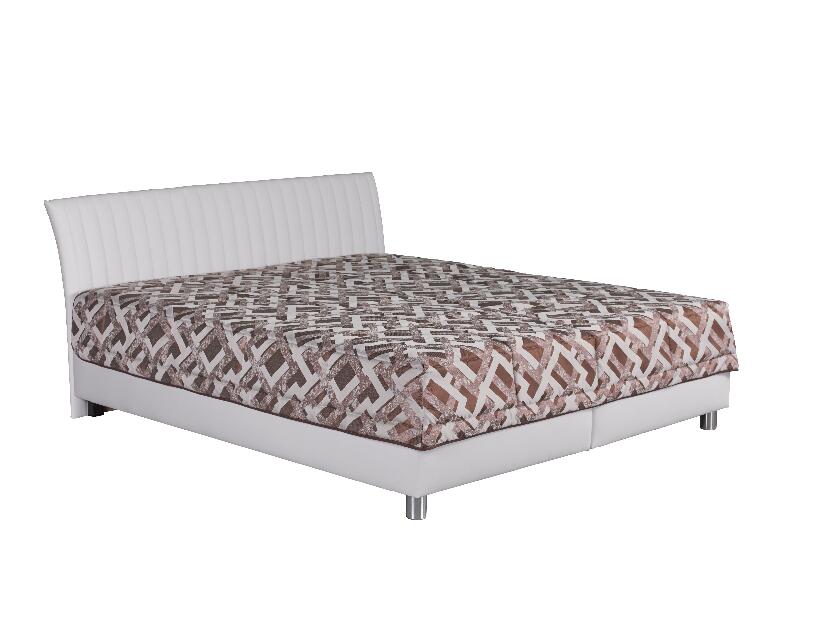 Manželská postel 180 cm Blanár Vinco (bílá + vzor Gary 7) (s roštem a matrací Nelly)
