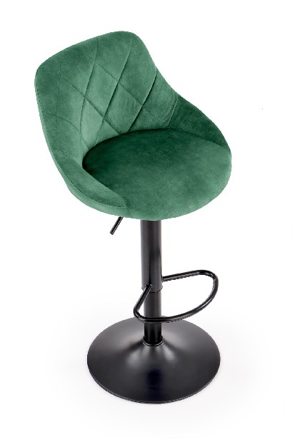 Barová židle Henrietta (tmavozelená + černá) *výprodej
