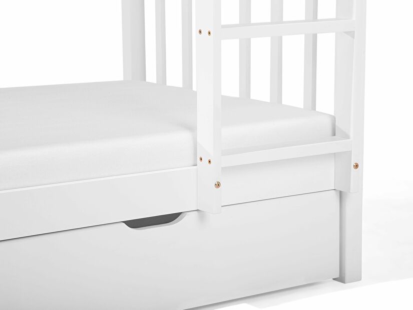 Patrová postel 90 cm REWIND (bílá) (s roštem a úl. prostorem)