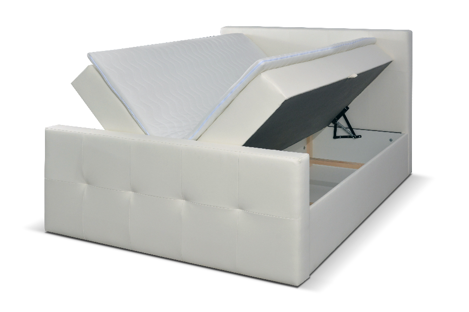 Manželská postel Boxspring 180 cm Annira (bílá) (s matrací)