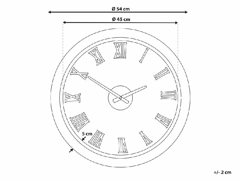 Nástěnné hodiny ø 54 cm Fawn (tmavé dřevo)