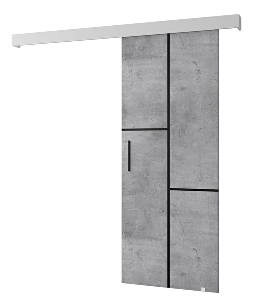 Posuvné dveře 90 cm Sharlene VII (beton + bílá matná + černá)