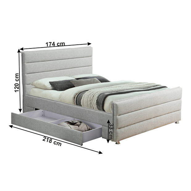 Manželská postel 160 cm Elemera (s roštem)
