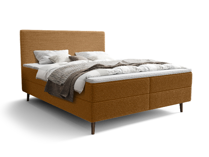 Manželská postel 200 cm Napoli Bonell (karamelová) (s roštem, s úl. prostorem)
