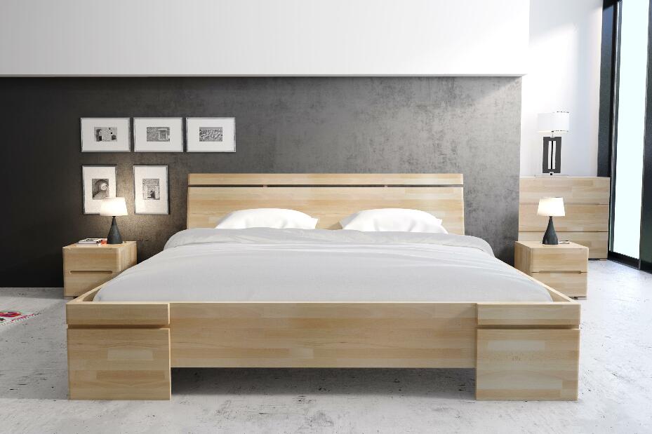 Manželská postel 160 cm Naturlig Bavergen Maxi ST (buk) (s roštem a úl. prostorem)