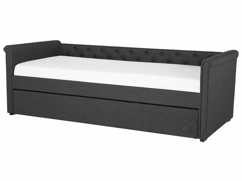 Rozkládací postel 80 cm LISABON (s roštem) (tmavě šedá)