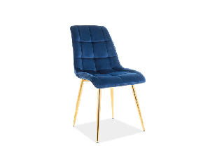 Jídelní židle Charlie (modrá + zlatá)