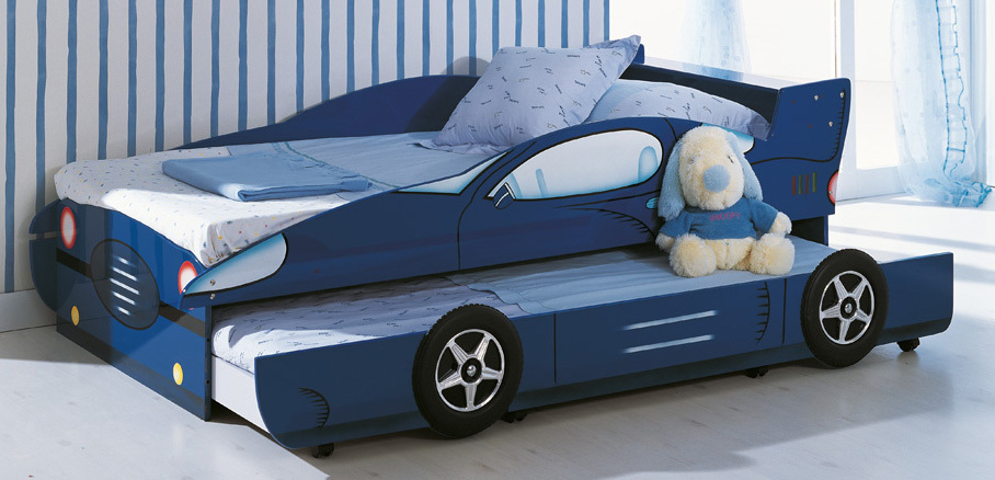 Detská postel 90 cm Jacek modrá (s roštem)