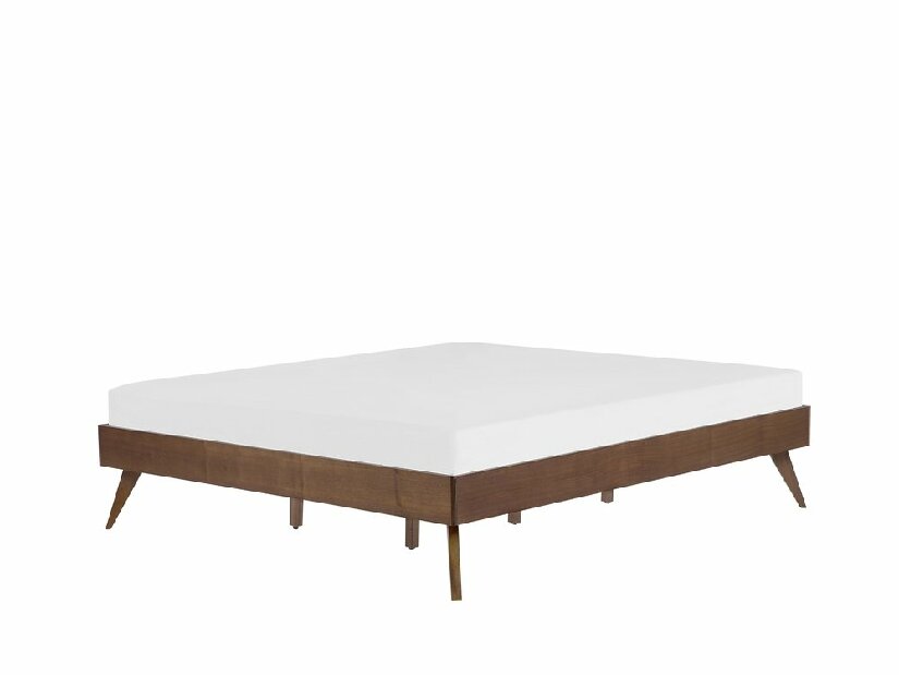 Manželská postel 180 cm BERRY (s roštem) (tmavé dřevo) *výprodej