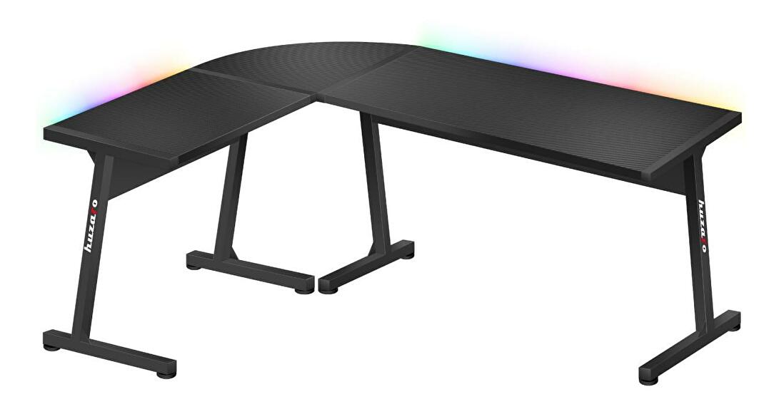Rohový PC stolek Hyperion 6.0 (černá + vícebarevná) (s LED osvětlením)