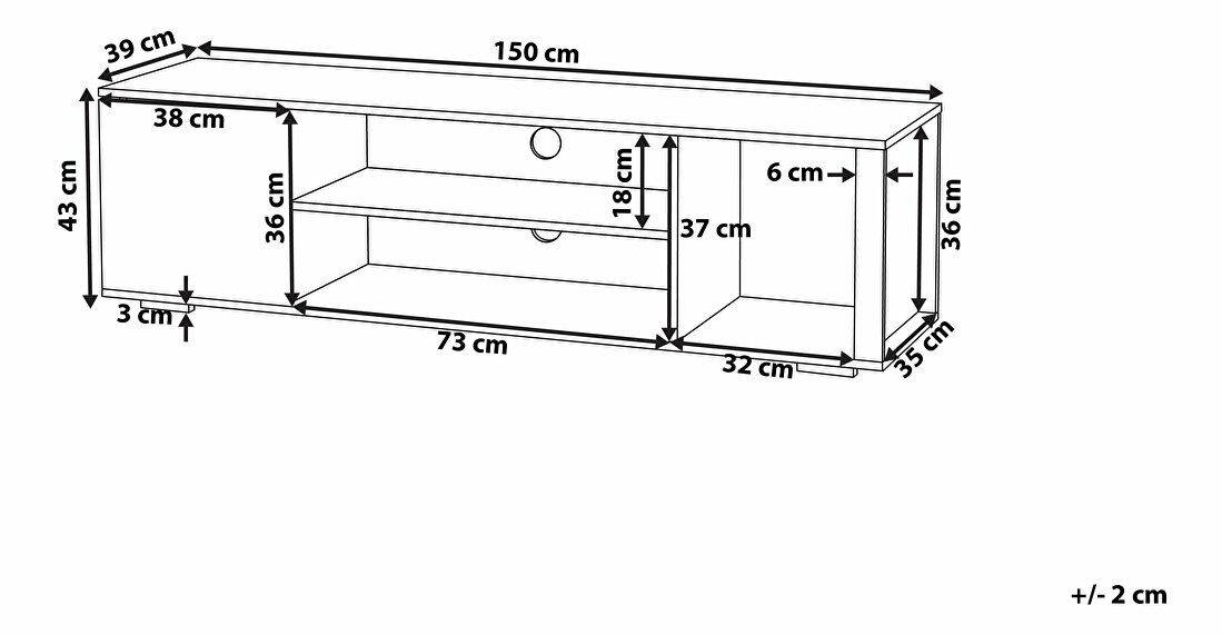 TV stolek/skříňka Roverio (světlé dřevo)