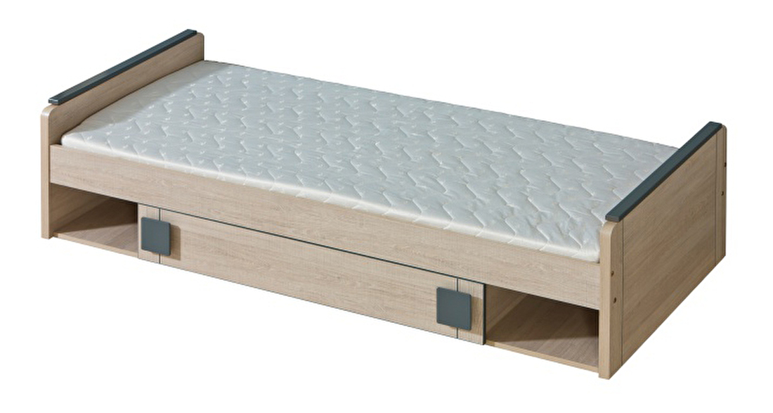 Jednolůžková postel 80 cm Umi G 13 šedá (s roštem)