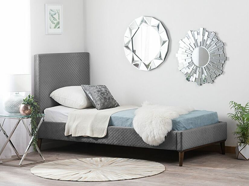 Jednolůžková postel 90 cm BARON (s roštem) (světle šedá)