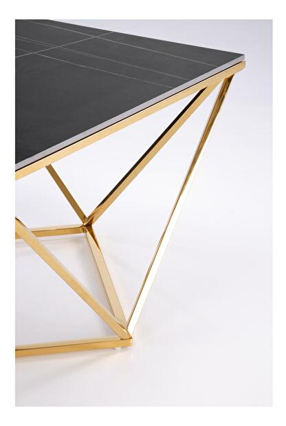 Konferenční stolek Feliciana (černý mramor + zlatá)