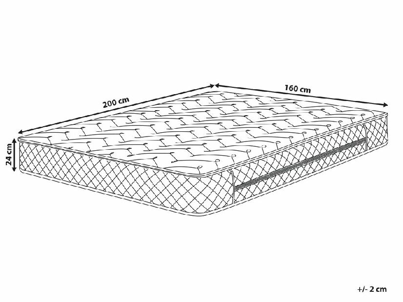 Pružinová matrace 200 x 160 cm Galvin (bílá) (T3)