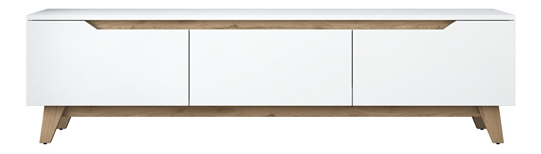 TV stolek/skříňka Damien (bílá + ořech světlý)
