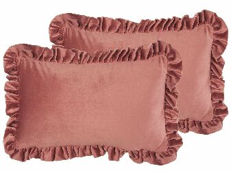Sada 2 ozdobných polštářů 42 x 42 cm Kalan (růžová)
