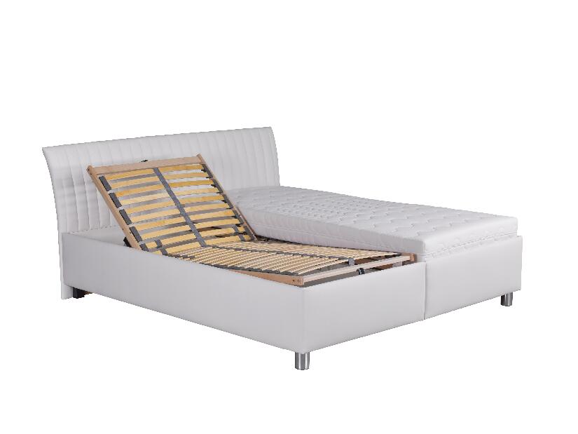 Manželská postel 160 cm Blanár Vinco (hnědá + vzor Gary 7) (s roštem a matrací Nelly)