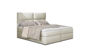 Kontinentální postel 165 cm Alyce (světlobéžová) (s matracemi)