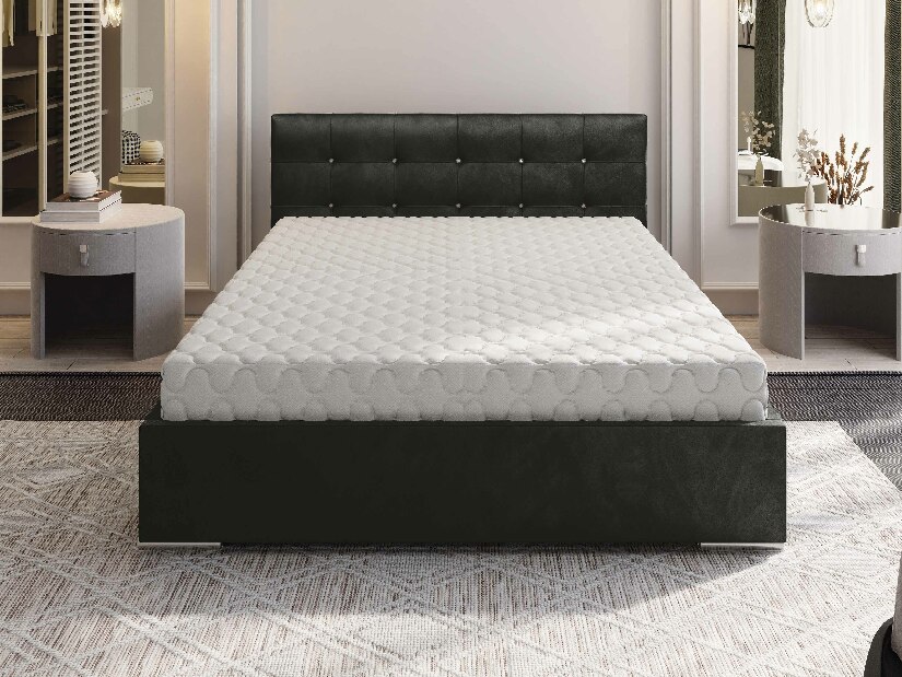 Manželská postel 180 cm Lonnie (tmavě šedá) (s roštem a úložným prostorem)
