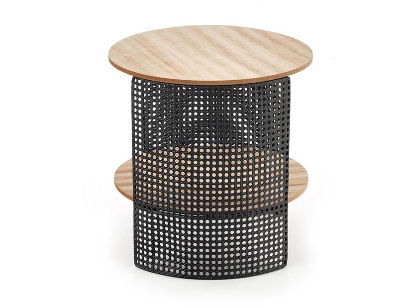 Konferenční stolek Tran (přirodně dřevo + černá)