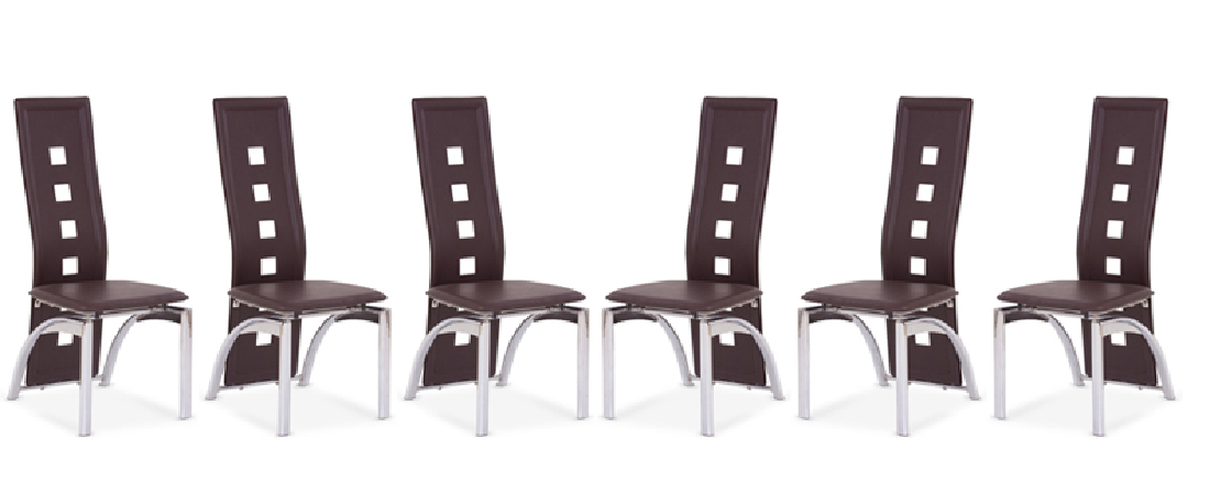 Set 6 ks. jídelních židlí K4 tmavohnědá *výprodej