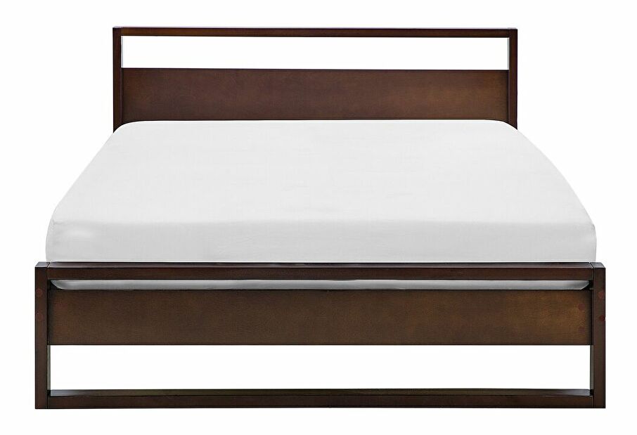 Manželská postel 160 cm GIACOMO (s roštem) (tmavé dřevo)