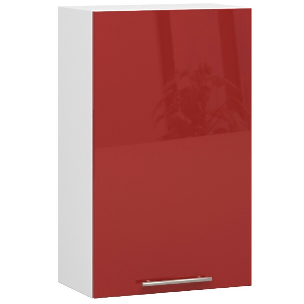 Horní kuchyňská skříňka Ozara W50 H720 (bílá + červený lesk)