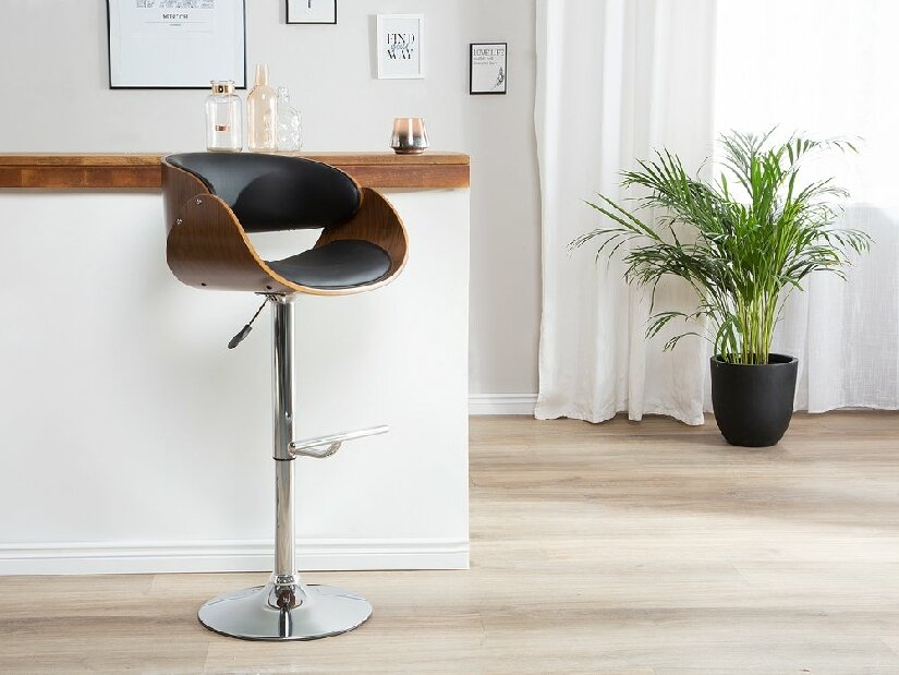 Barová židle Balu (ořech + černá) *výprodej