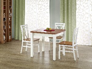 Jídelní stůl Deedee (olše + bílá) (pro 4 až 6 osob)