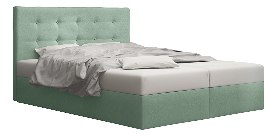 Manželská postel Boxspring 160 cm Duel 1 (mátová) (s matrací a úložným prostorem)