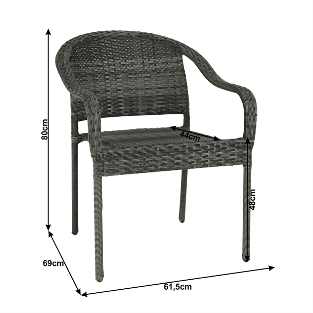 Zahradní židle Blingo (šedá)