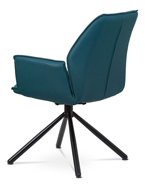 Jídelní židle Hagga-399-BLUE2 (petrolejová modrá + černá)