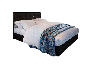 Kontinentální postel 160 cm Karen (tmavě hnědá) (s matrací a úložným prostorem)