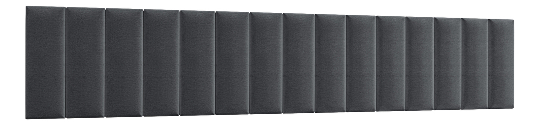 Set 15 čalouněných panelů Quadra 300x60 cm (tmavěšedá)