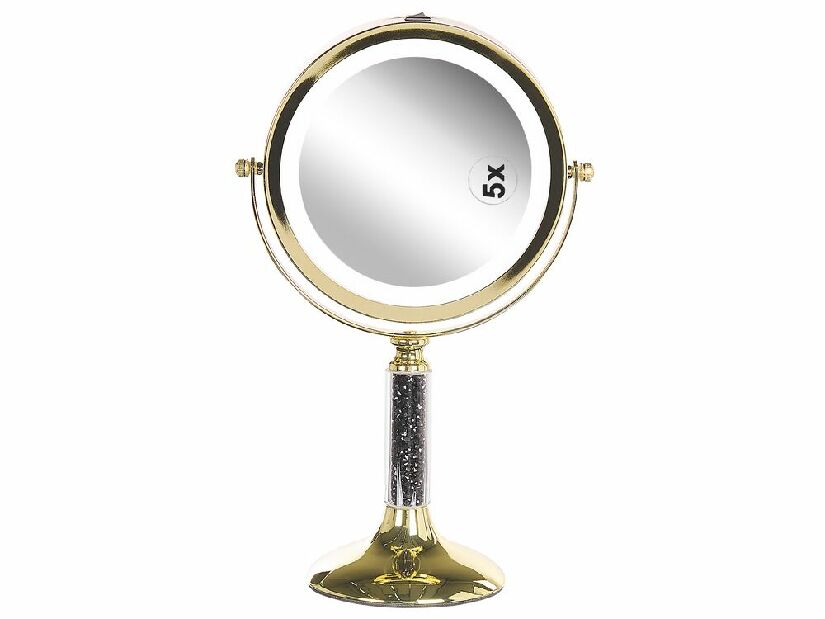 Kosmetické zrcadlo Brita (zlatá) (s LED osvětlením)