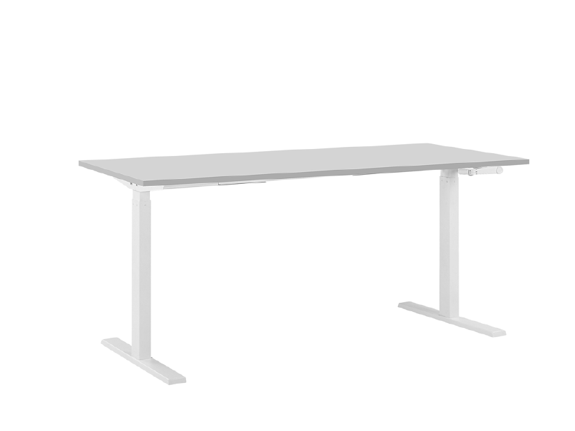 Psací stůl DESIRE II (160x70 cm) (šedá + bílá) (manuálně nastavitelný)