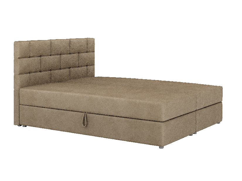 Kontinentální postel 140x200 cm Waller Comfort (světlohnědá) (s roštem a matrací)