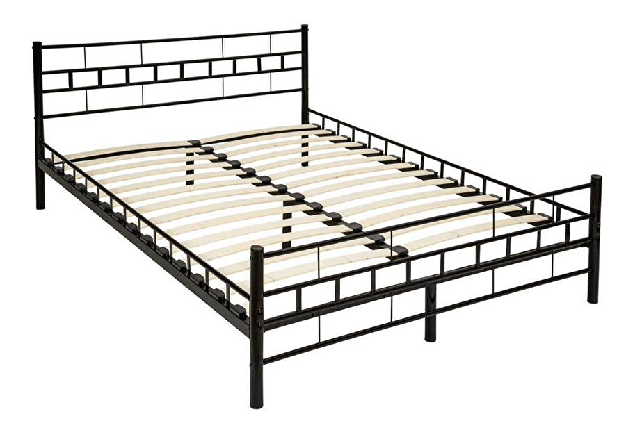 Manželská postel 140 cm Timlu (s roštem) (čierna) *výprodej