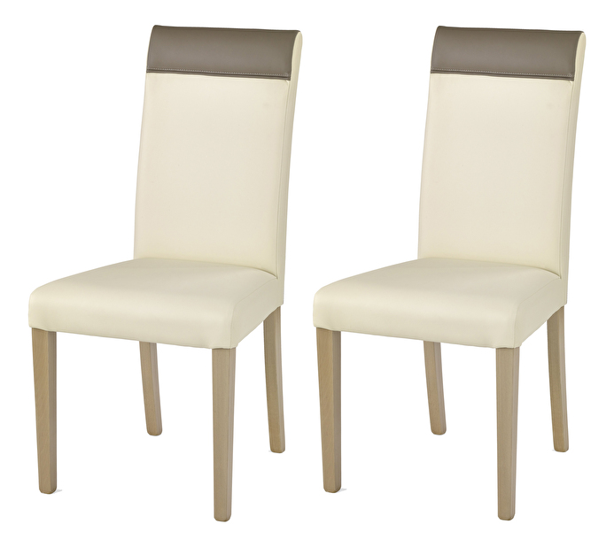 Jídelní židle Norbert (dub sonoma + krémová + béžová) (2ks.) *výprodej