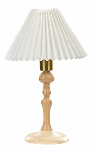 Stolní lampa Claudius (bílá + světlé dřevo)