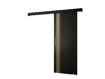 Posuvné dveře 90 cm Sharlene VI (černá matná + černá matná + zlatá)